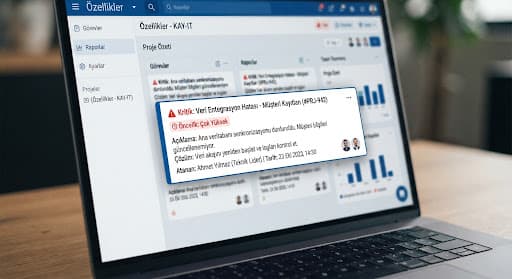 Kritik veri entegrasyon hatası bildirimi gösteren PRO KAYIT ekranı